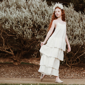 flamenco frock - vanilla washed linen