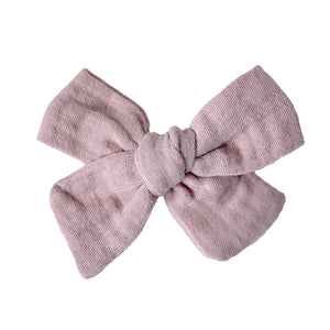 pinwheel bow hair clip - mauve muslin