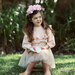easter flower crown - pink blooms