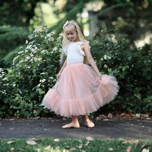 romantic tutu - blush pink flock spot tulle
