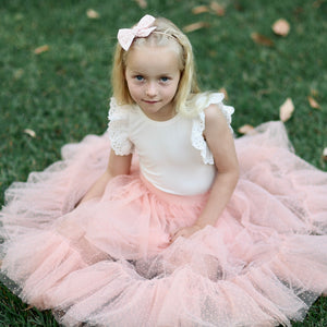 romantic tutu - blush pink flock spot tulle