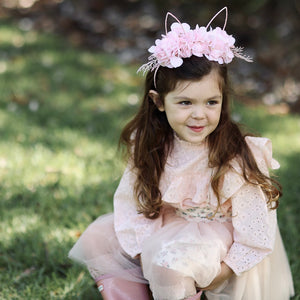 easter flower crown - pink blooms