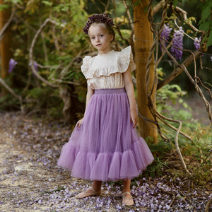 romantic tutu - sugar plum flock spot tulle