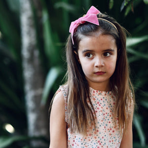 deluxe bow headband - vintage rose velvet