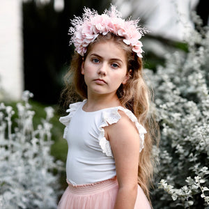 PALE PINK HANDMADE FLOWER CROWN FOR GIRLS