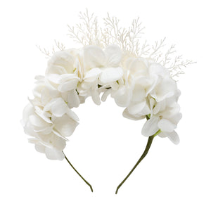 IVORY ALEXANDRA FLOWER GIRL CROWN OF SILK HYDRANGEAS