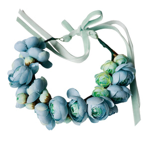 astrid flower crown - duck egg blooms