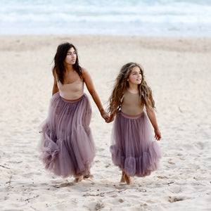 MAUVE LONG TUTU SKIRT FOR TWEENS AND TEENS