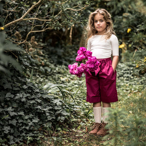 Classic ivory cotton tee for little girls