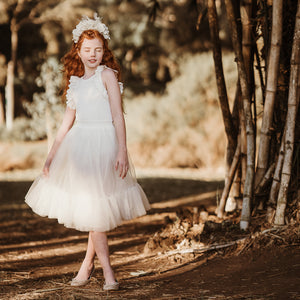 TWEEN IVORY FLUTTER SLEEVE DIXIE BODYSUIT