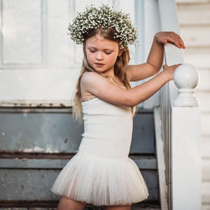 pirouette tutu playsuit - ivory crepe