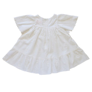 Invisible zip back detail of Mariposa flower girl dress by AUBRIE