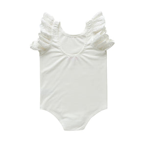 IVORY SCCOP BACK GIRLS DIXIE BODYSUIT - BACK VIEW