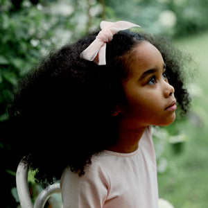 BALLET PINK VELVET BOW HEADBAND FOR LITTLE GIRLS
