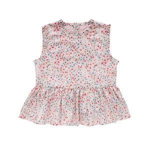 posie peplum blouse - blush confetti floral