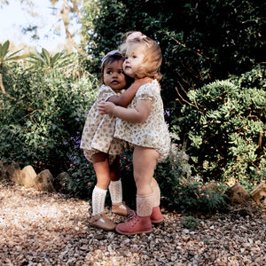 Classic Blush Gernanium Floral Print Cotton Baby Bloomers