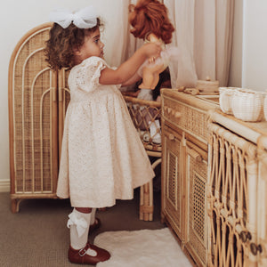 condor knee high socks - cream velvet bows