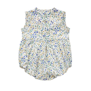 enid romper - cornflower confetti floral
