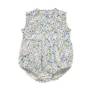 enid romper - cornflower confetti floral