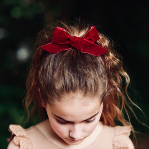 deluxe bow headband - cranberry velvet