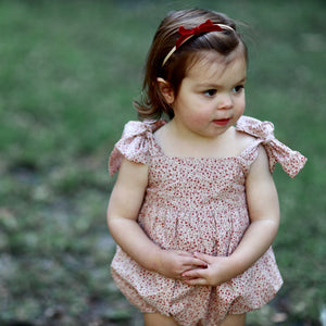 petite baby bow headband - cranberry velvet