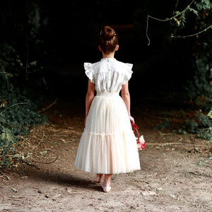 nutcracker tutu - antique cream hail spot tulle