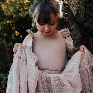 dixie flutter bodysuit - mushroom pima cotton