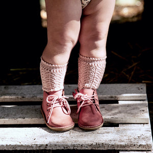 PInk knee high lace socks for little girls