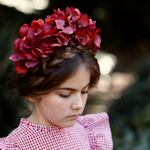 AUBRIE RED CHRISTMAS FLOWER GIRL CROWN - HANDMADE IN AUSTRALIA