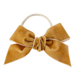HONEYSUCKLE MUSTARD OVERSIZED VELVET HAIRBOW FOR BABY GIRLS