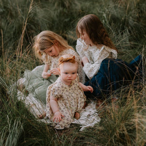 HONEYSUCKLE VELVET BOW GIRLS HEADBAND