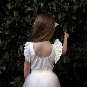 dixie flutter bodysuit - ivory pima cotton