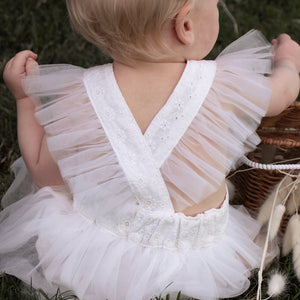 prancer playsuit - ivory lucia broderie
