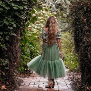 Ines ladies Basil green 7/8 tutu skirt