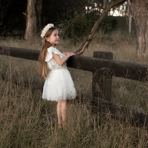 MARISOL IVORY FLOWER GIRL TUTU BY AUBRIE