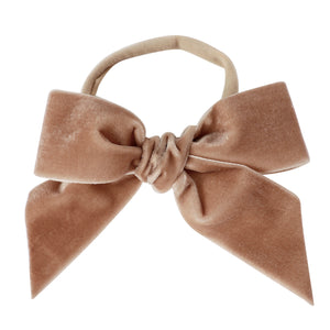 deluxe bow headband - latté velvet