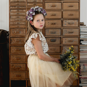 Lemon yellow flower girls tutu skirt
