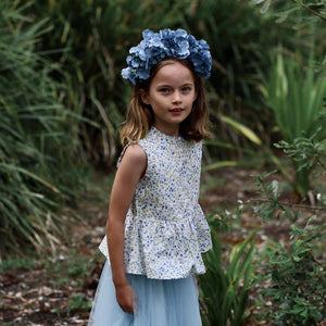 loretta flower crown - cornflower blooms