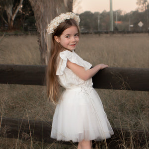 FLOWER GIRL TUTU SKIRT IN IVORY TULLE