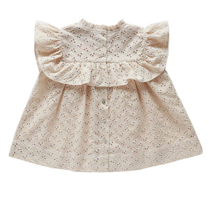 miranda blouse - oatmeal eyelet broderie