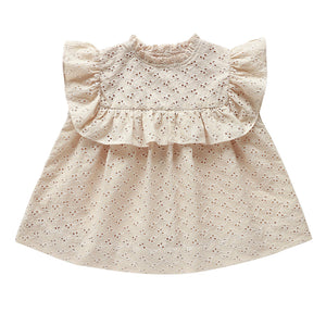 miranda blouse - oatmeal eyelet broderie