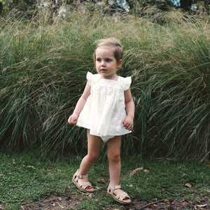 mummy's helper apron top - ivory daisy voile