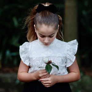 GIRLS VELVET HAIR BOW TO MATCH OUR BLACK TULLE TUTU