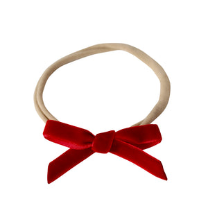 RED VELVET BOW BABY + TODDLER GIRL HEADBAND