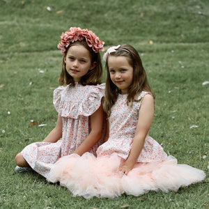 posie peplum blouse - blush confetti floral