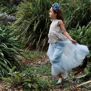 posie peplum blouse - cornflower confetti floral