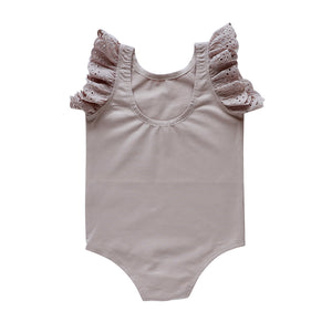 dixie flutter bodysuit - mushroom pima cotton