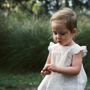 mummy's helper apron top - ivory daisy voile