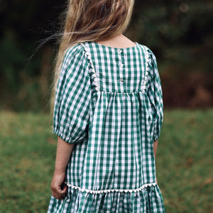 annie dress - evergreen gingham