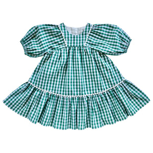 annie dress - evergreen gingham